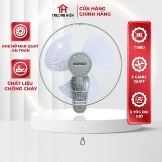Quạt treo tường senko t1680 - công suất 47w- hàng chính hãng - giao màu ngẫu nhiên