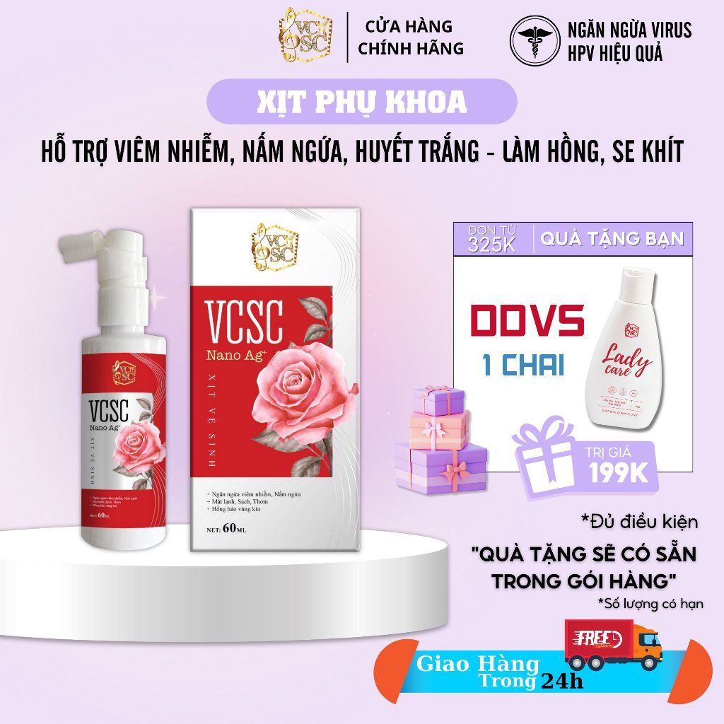 Mẫu mới Xịt Vệ Sinh Cô Bé VCSC Nano Bạc