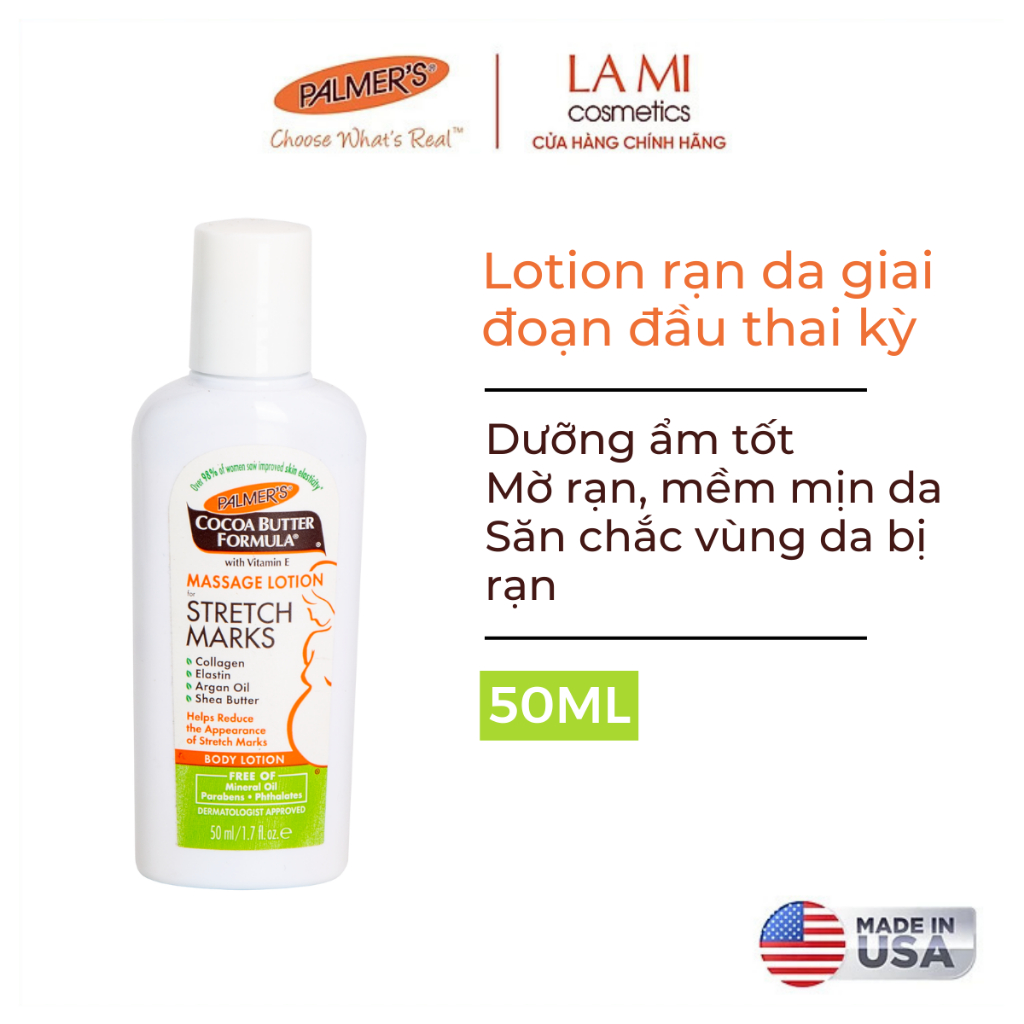 (Mini Size) Lotion ngăn ngừa và giảm rạn da khi mang thai Palmer's 50ml