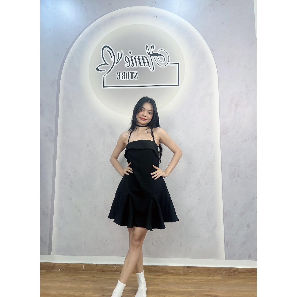 Hanie Đầm Cúp Ngực Dáng Đuôi Cá, Dây Yếm Buộc Nơ