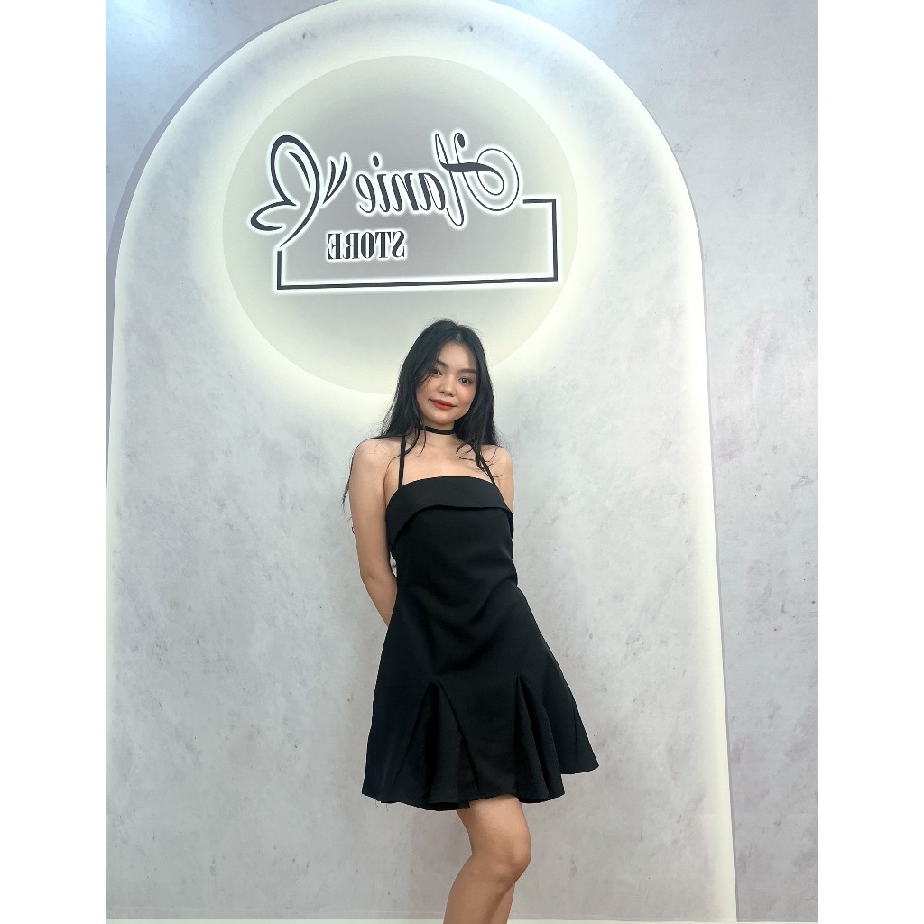 Hanie Đầm Cúp Ngực Dáng Đuôi Cá, Dây Yếm Buộc Nơ