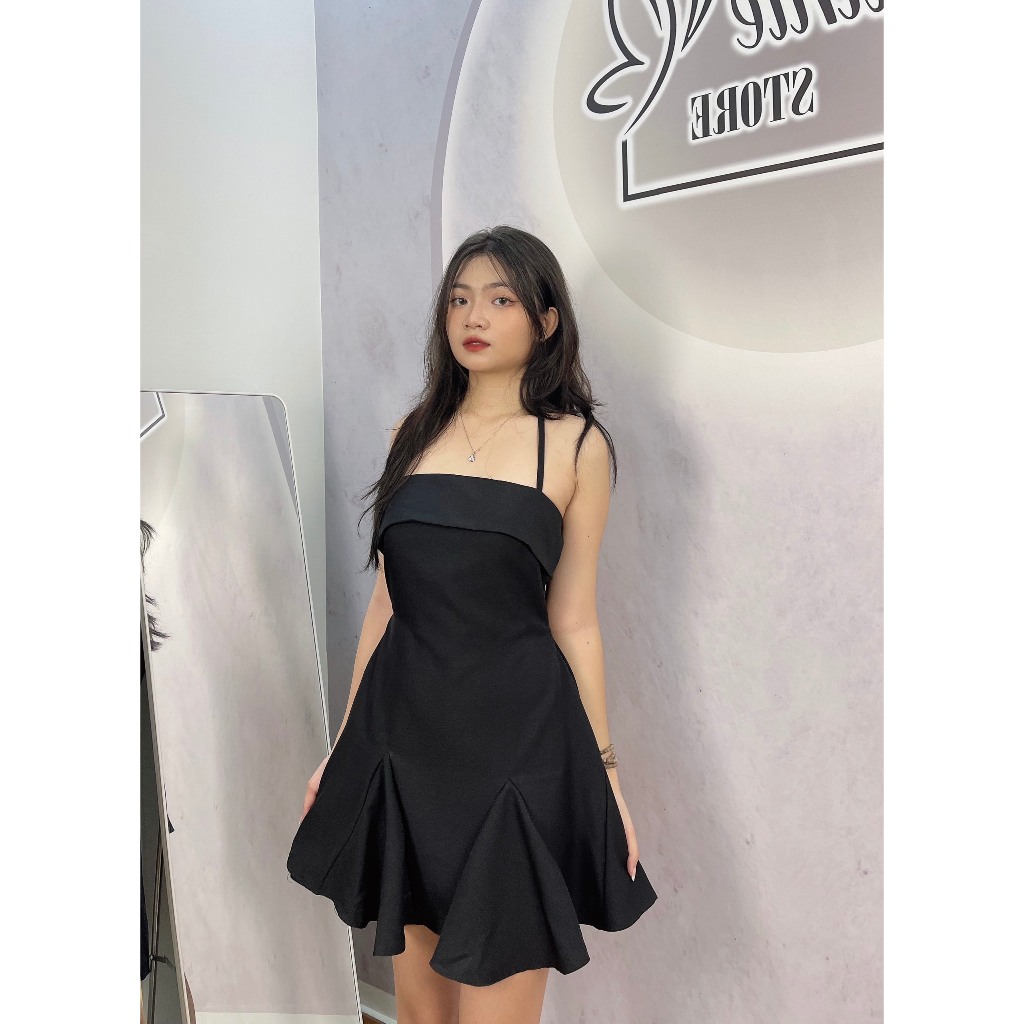 Hanie Đầm Cúp Ngực Dáng Đuôi Cá, Dây Yếm Buộc Nơ