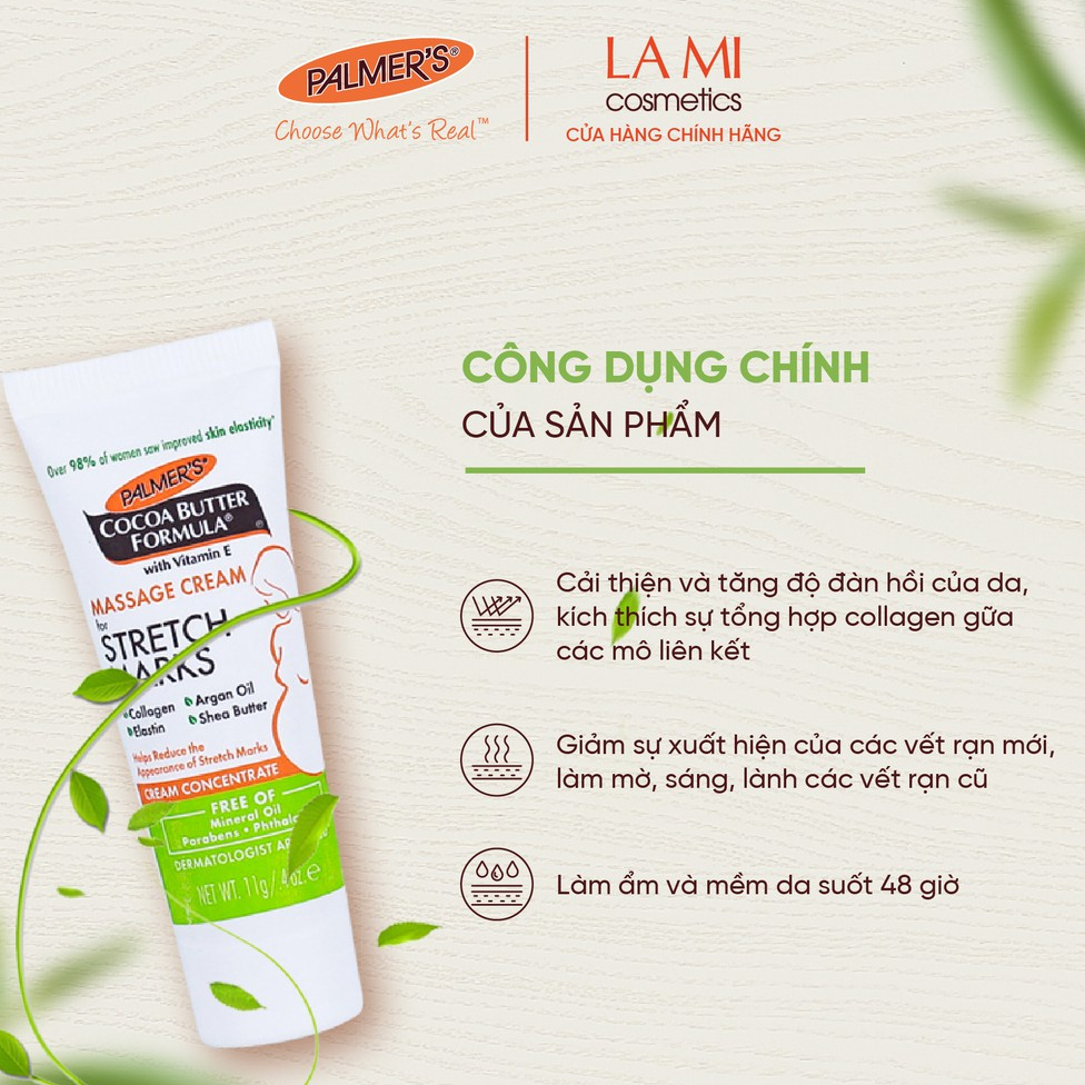 [01/12/24] (Mini Size) Kem ngăn ngừa và hỗ trợ làm giảm rạn da Palmer's 11g