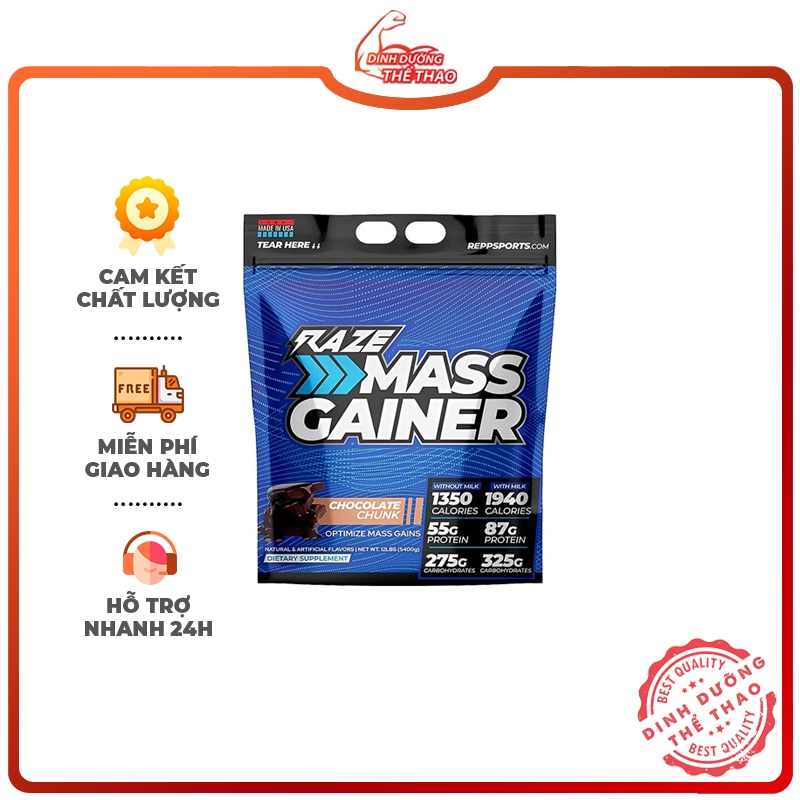 Sữa Tăng Cân Nhanh, Tăng Cơ Cao Cấp - RAZE MASS GAINER 12LBS 5.4KG - Chính Hãng 100%