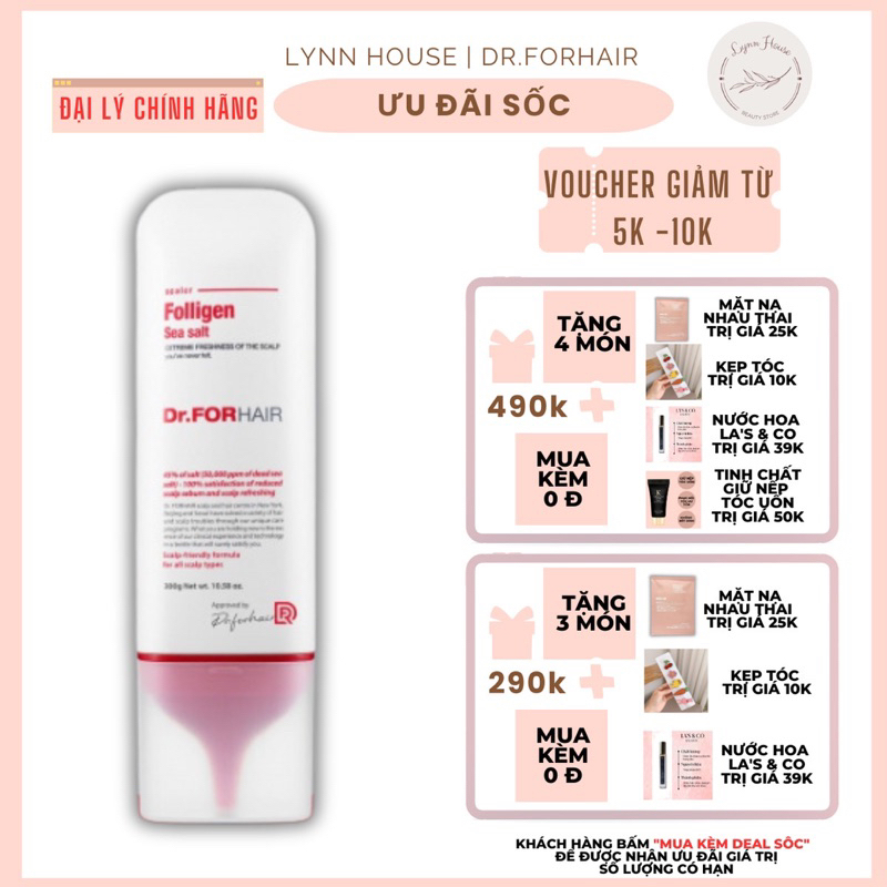Muối tẩy tế bào chết da đầu, làm sạch da đầu Dr.FORHAIR Sea Salt Scaler