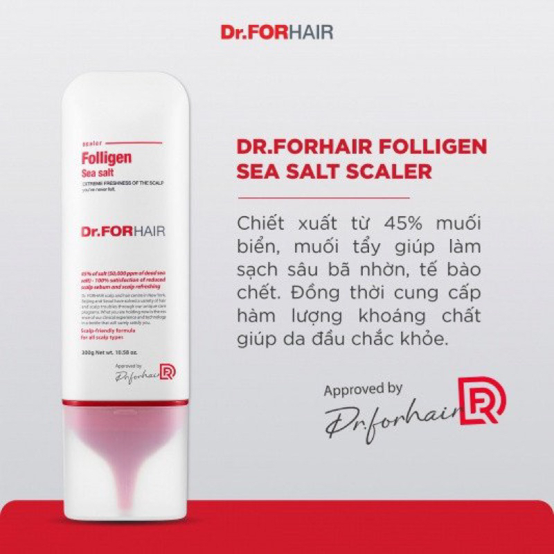 Muối tẩy tế bào chết da đầu, làm sạch da đầu Dr.FORHAIR Sea Salt Scaler