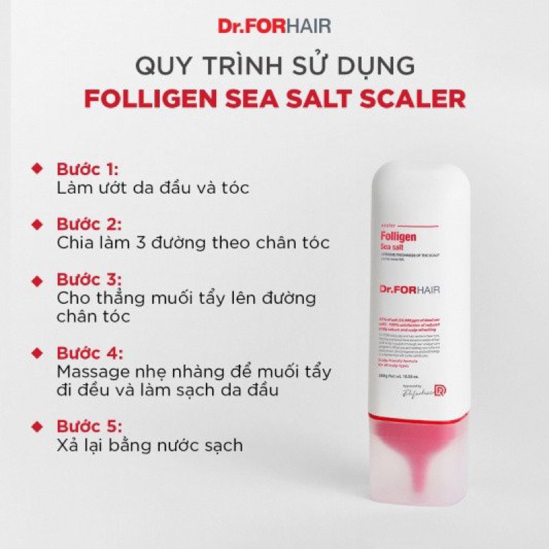 Muối tẩy tế bào chết da đầu, làm sạch da đầu Dr.FORHAIR Sea Salt Scaler