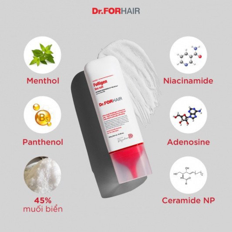 Muối tẩy tế bào chết da đầu, làm sạch da đầu Dr.FORHAIR Sea Salt Scaler