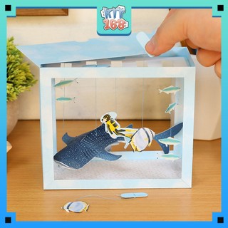 Mô hình giấy động vật Hồ cá mập voi