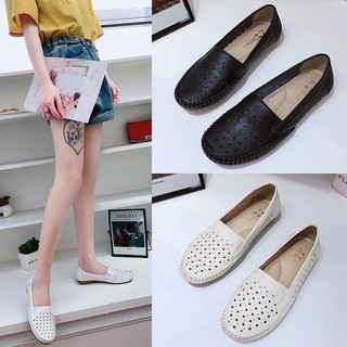 Giày lười da nữ cao cấp họa tiết siêu thoáng trẻ trung thời trang mới - GN02