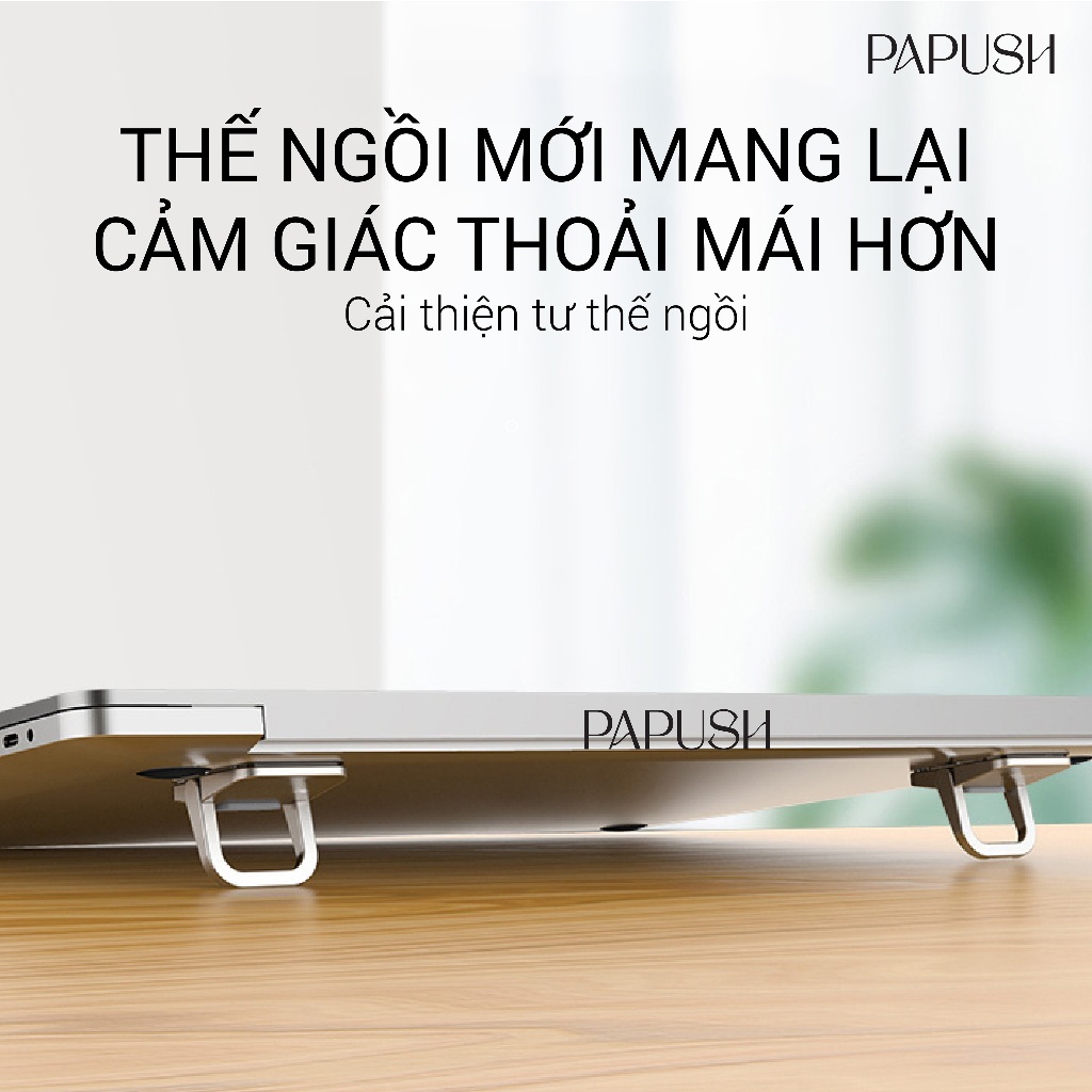 Đế Tản Nhiệt Laptop Stand Mini Nhỏ Gọn Kim Loại Cách Nhiệt Tùy Chỉnh Có Thể Gập Lại Tiện Dụng Chống Trượt Papush
