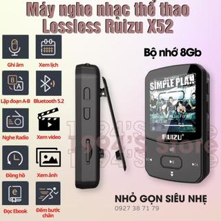 Bản 2024 Máy nghe nhạc thể thao Bluetooth RUIZU X52 Lossless - Bộ nhớ 8Gb - Có kẹp áo - Siêu gọn và nhẹ - Bluetooth 5.2