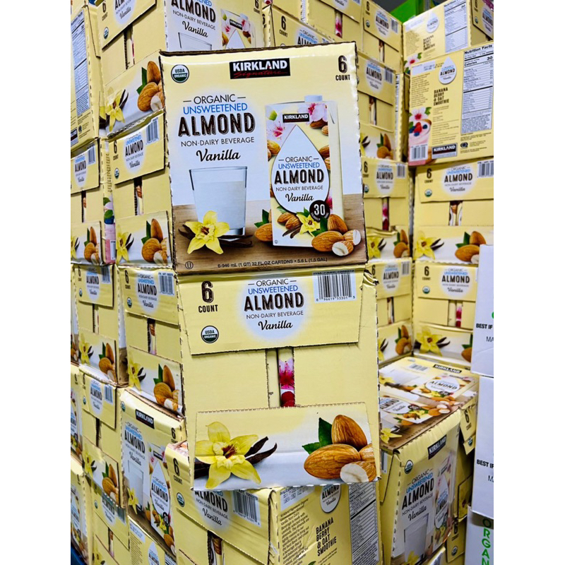 Sữa Hạnh nhân Kirkland signature Organic almond thùng 6 hộp date 7/24
