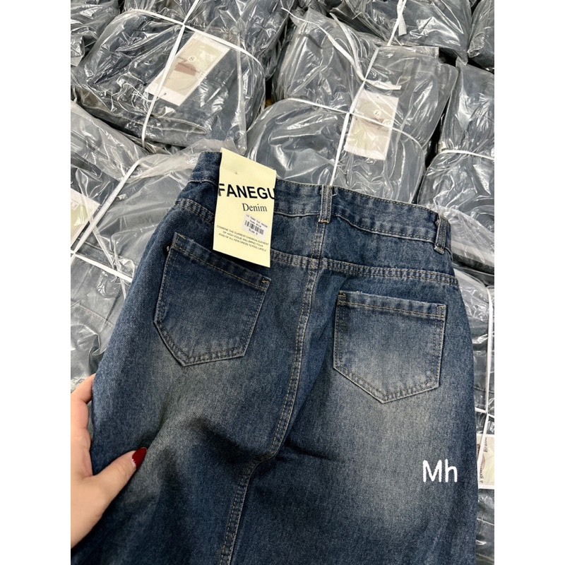 CHÂN VÁY JEANS XẺ SAU THÁO TÚI SIÊU HOT