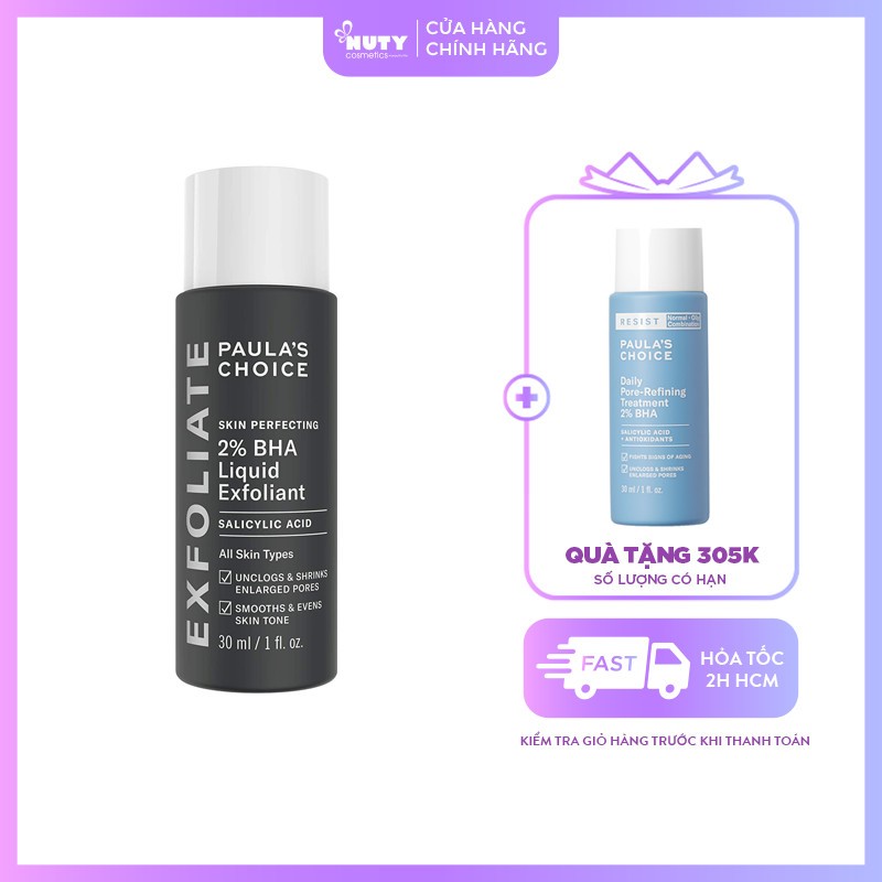 Tẩy Da Chết Hóa Học Paula’s Choice 2% BHA Skin Perfecting 2% BHA Liquid (30ml)