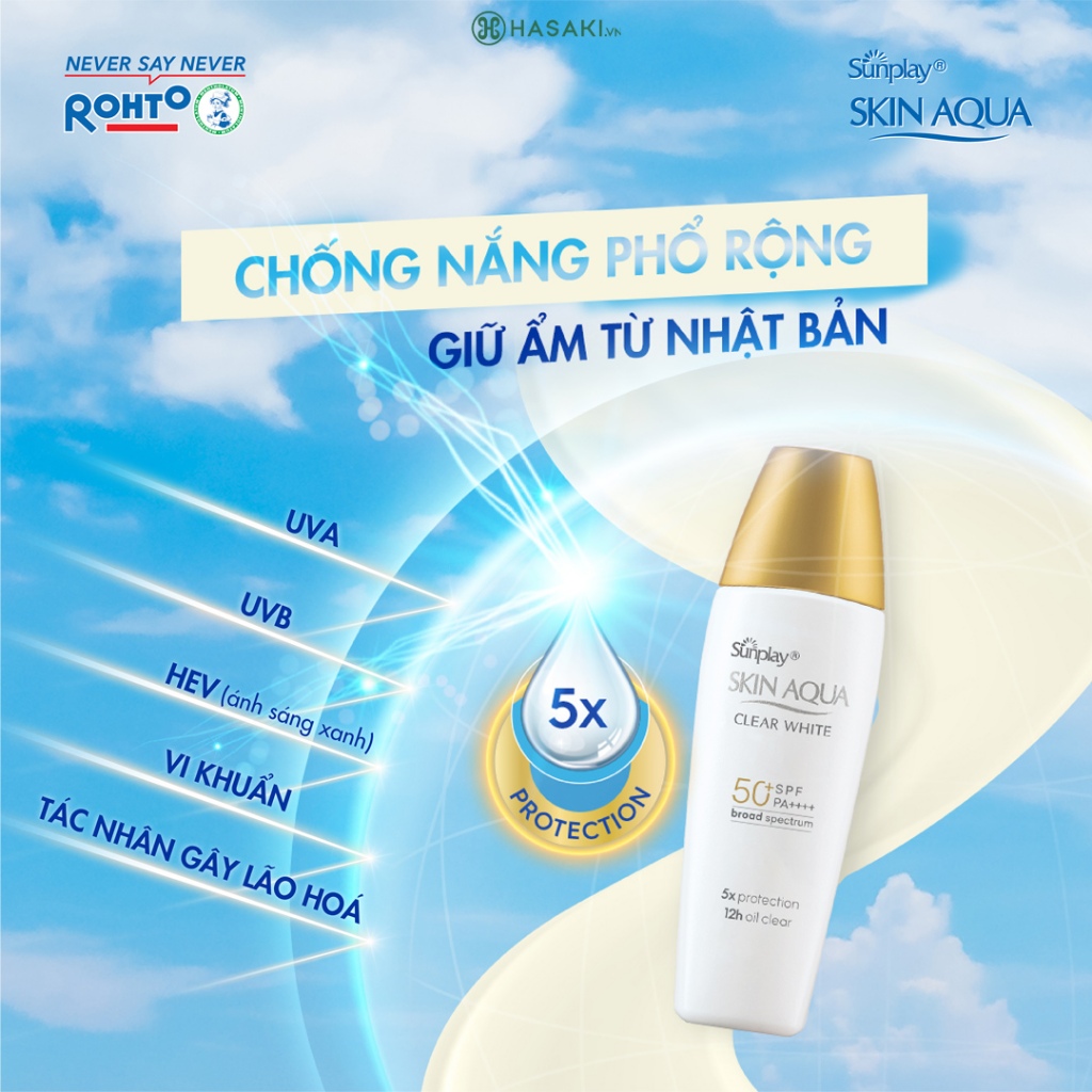 Sữa dưỡng trắng da Chống nắng Sunplay Skin Aqua Clear White SPF 50+ PA++++ 25g