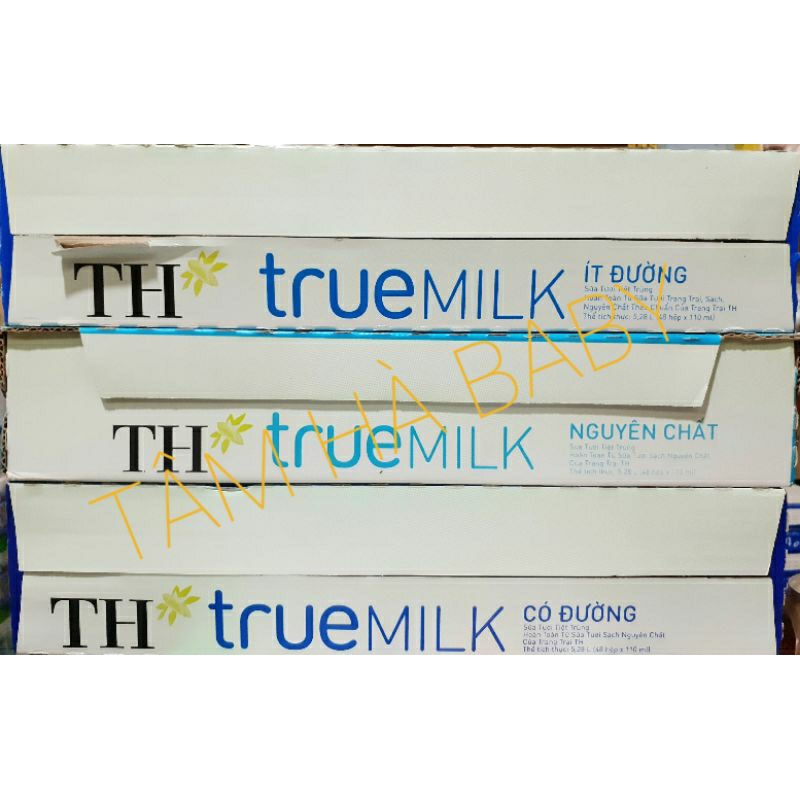 Thùng sữa TH True milk Không đường /Ít đường/ Có đường 5,28l