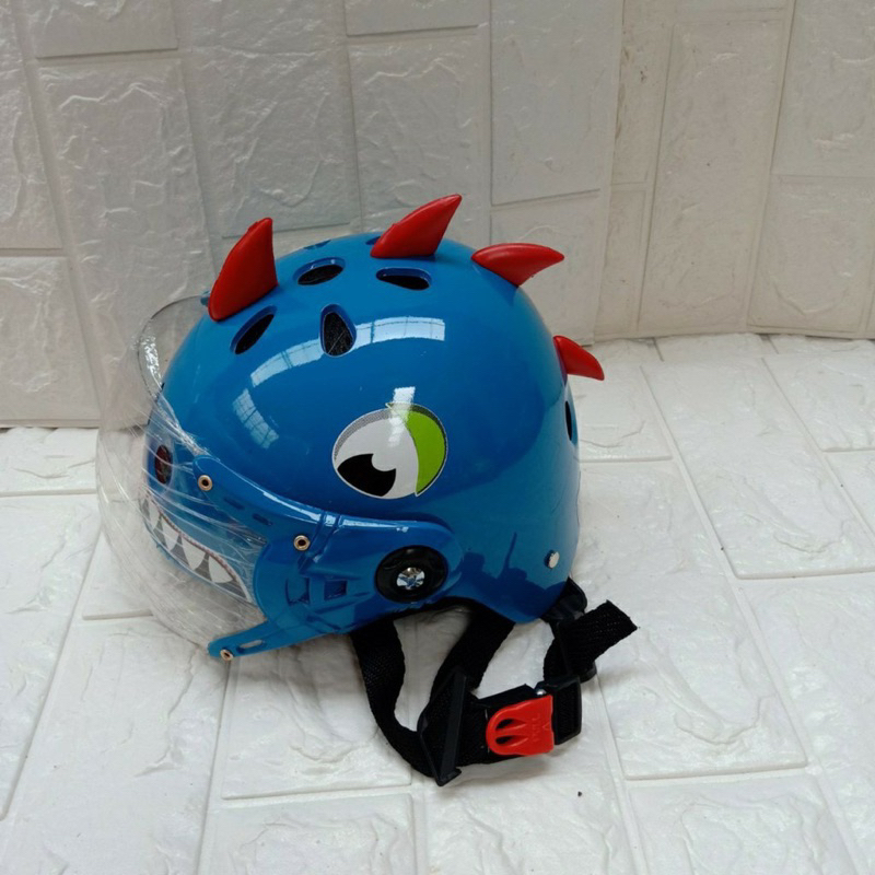 Mũ bảo hiểm trẻ con khủng long có kính che mặt mũ siêu cute cho bé