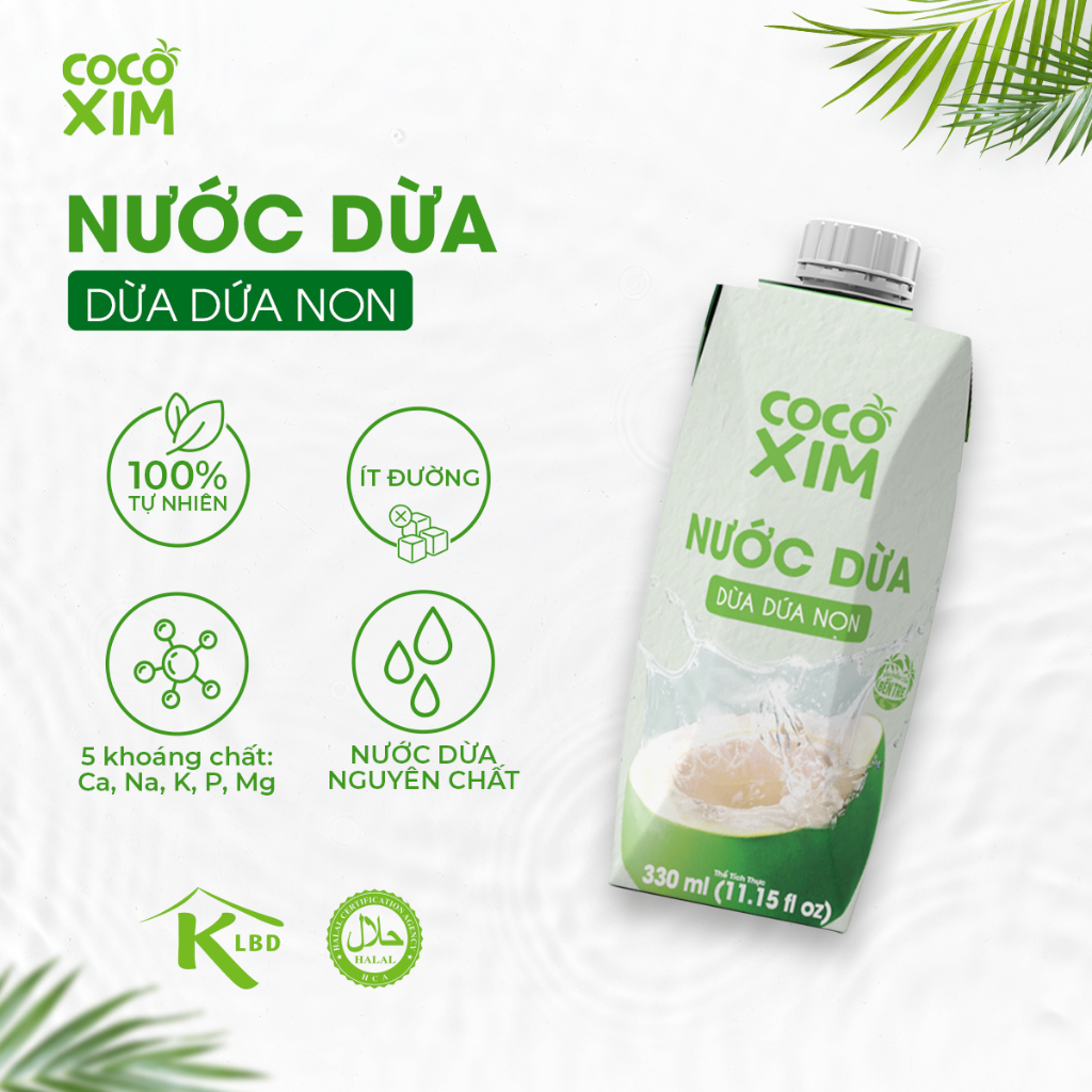 COMBO 3 MŨI TƯƠI TẮN-Dừa dứa non Cocoxim 330ml/hộp