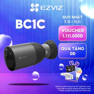 Camera Wi-Fi EZVIZ BC1C Không Dây, 1080P, Pin Sạc 7800 mAh, Bộ Nhớ Trong 32GB