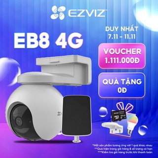 Camera Pin Sạc Ngoài Trời Dùng Sim 4G EB8 EVZIZ 2K Quay 360 độ, Có Màu Ban Đêm