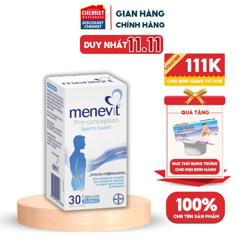 Viên uống tăng chất lượng tinh trùng Bayer Menevit Cho Nam Giới 30 viên của Úc