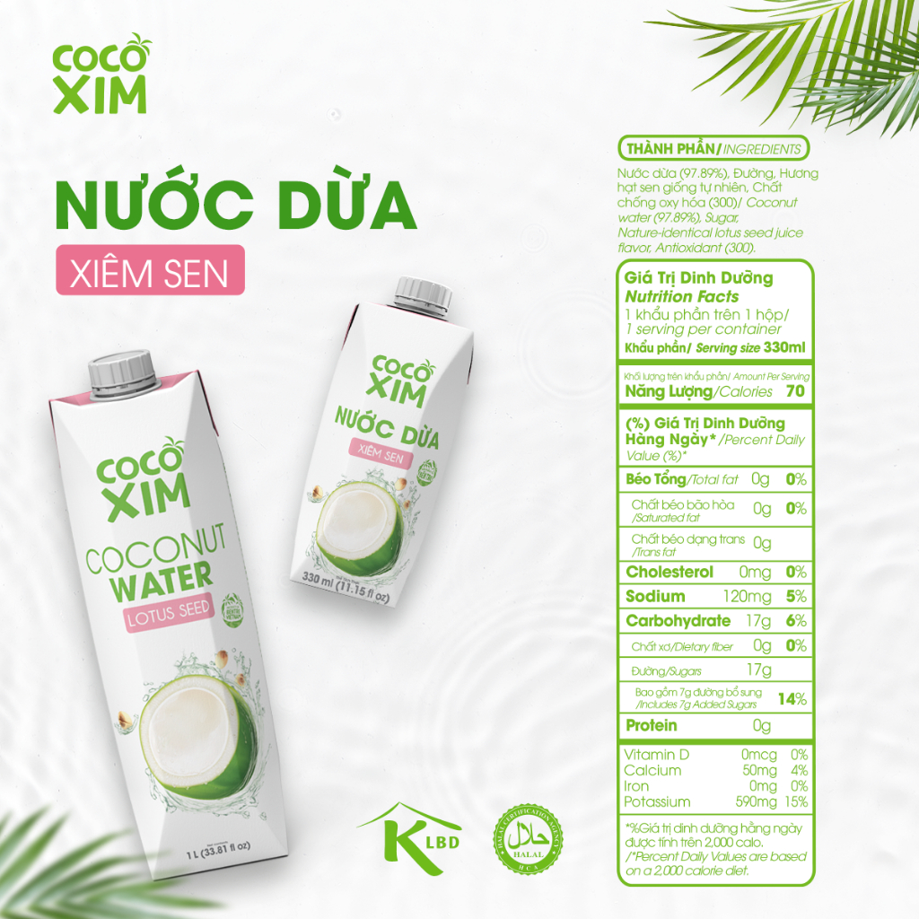 Combo Nước Dừa Cocoxim  7 ngày vui khỏe - 3 hộp Nước Xiêm Sen + 4 hộp Nước Dừa Xiêm Xanh 330ml/hộp