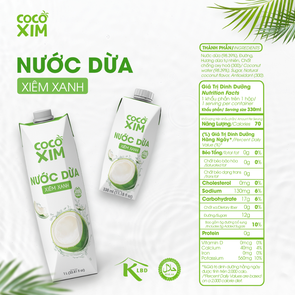 Nước Dừa COCOXIM Combo 7 ngày vui khỏe -3 hộp Dừa Xiêm Sen+4 hộp Nước Dừa Xiêm Xanh 1000ml/hộp