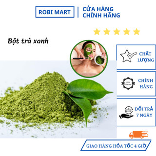 Bột trà xanh nguyên chất robimart giảm mụn, trắng da - gói 20g, 50g, 100g