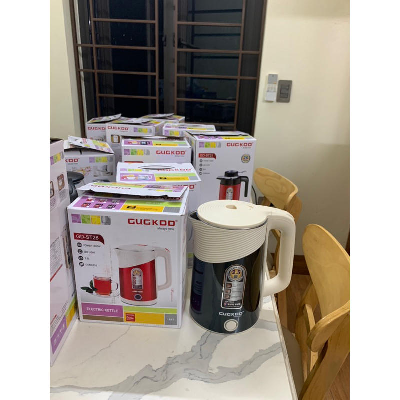 Ấm siêu tốc GK ST28 - Thiết kế mới 2 lớp dày, siêu đẹp, lịch sự