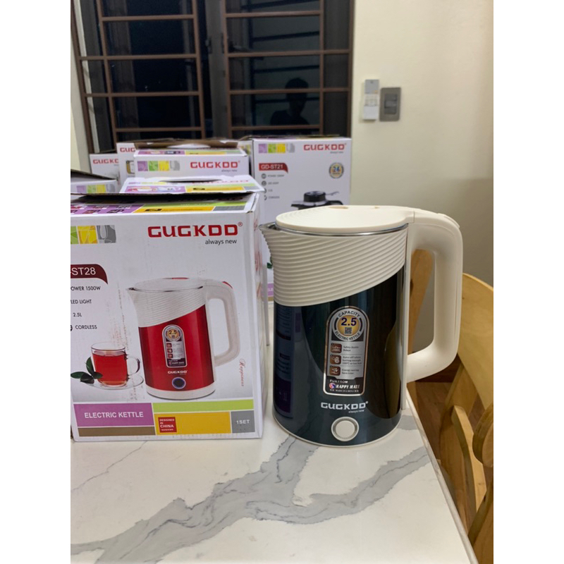 Ấm siêu tốc GK ST28 - Thiết kế mới 2 lớp dày, siêu đẹp, lịch sự