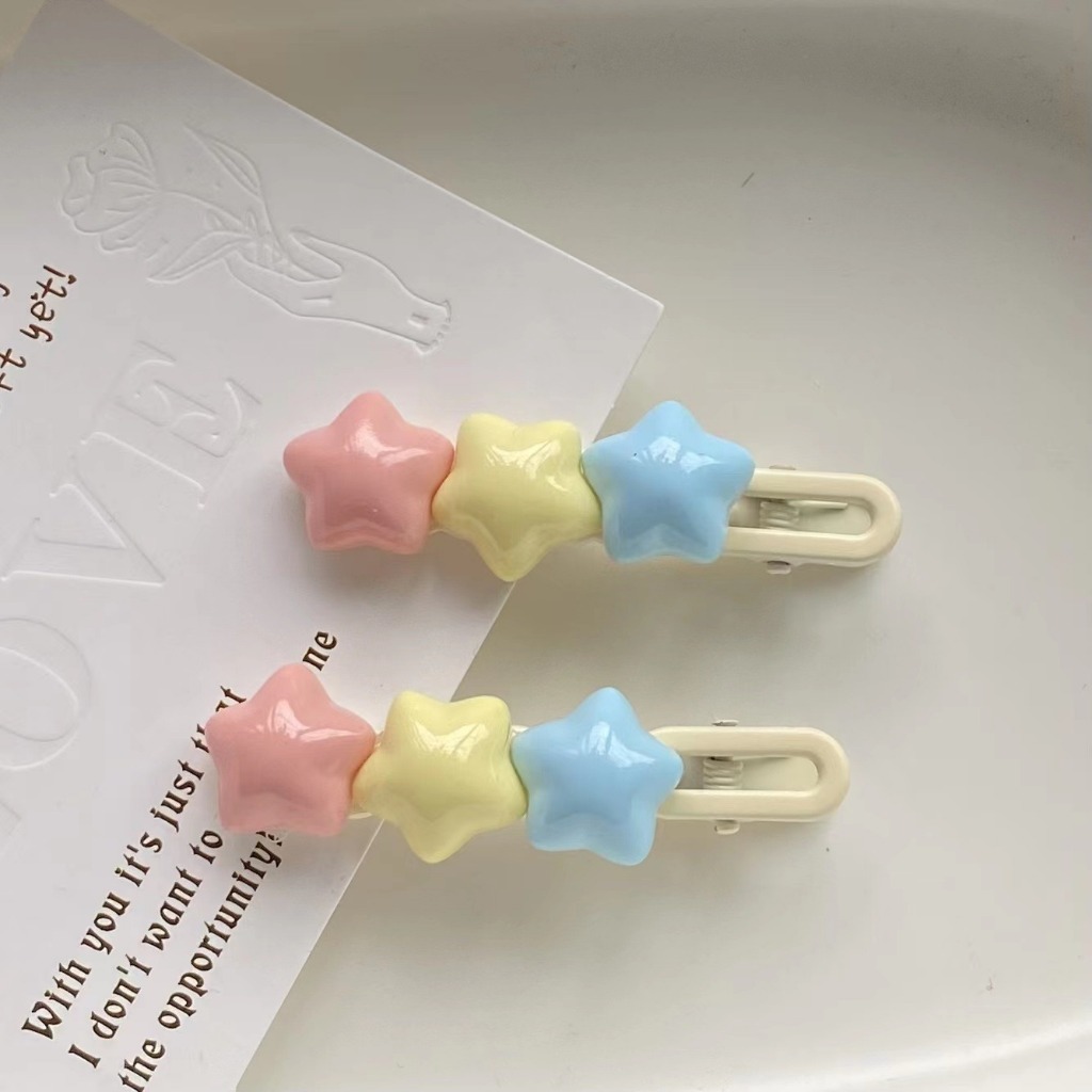 Set 26 kẹp tóc hình ngôi sao năm cánh nhiều màu sắc dễ thương dành cho các bạn nữ