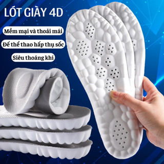 Lót giày thể thao 4D lưu thông cửu huyệt, chất liệu cao su non, đàn hồi, êm chân, thoáng khí