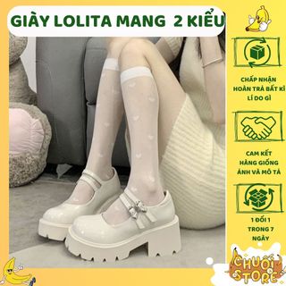 [SẴN + HÀNG CAO CẤP] Giày Lolita Nữ phong cách Ulzzang mẫu mới hai quai khuy dự tiệc chuẩn hàng cao cấp