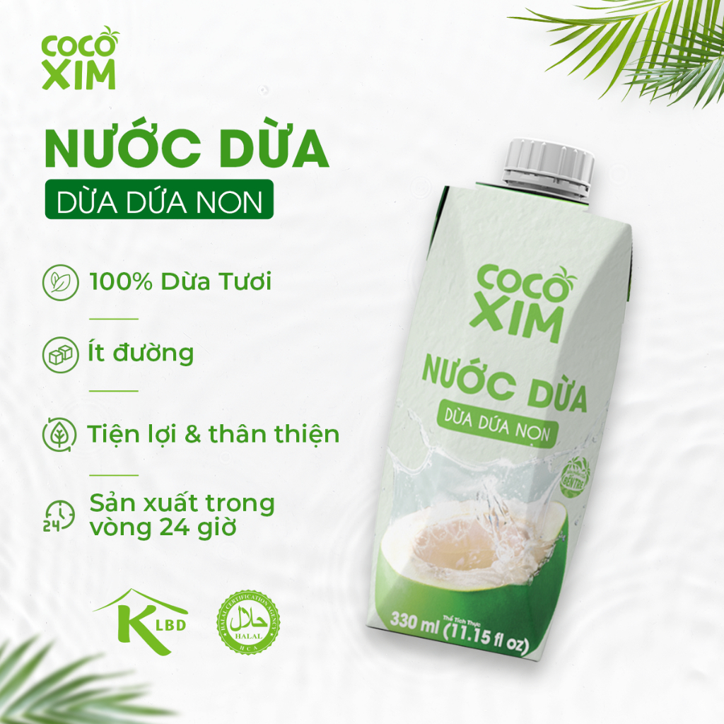 Combo Nước Dừa Cocoxim 12 ngày tươi mát - 4hộpDừa Organic+4 hộp Dừa Xiêm Tắc+4 hộp Dừa Dứa Non 330ml/Hộp