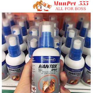 Xịt hantox spray diệt ve ghẻ chấy rận ghẻ bọ chét cho chó mèo 100ml