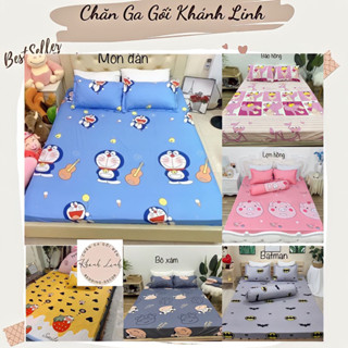 Combo 4 món: 2 vỏ gối nằm+ 1 ga trải giường+1 vỏ gối ôm, bộ ga gối trải giường họa tiết cute hot hit được chọn mẫu