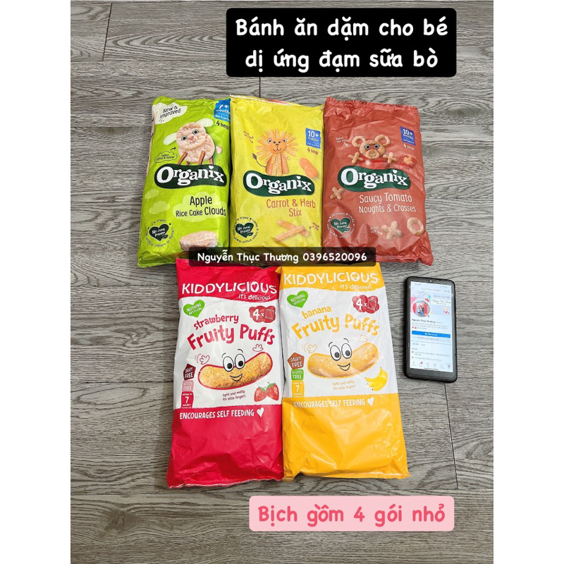 Bánh xốp ăn dặm dạng thanh tập cầm nắm cho bé (Túi gồm 4 gói nhỏ bên trong)