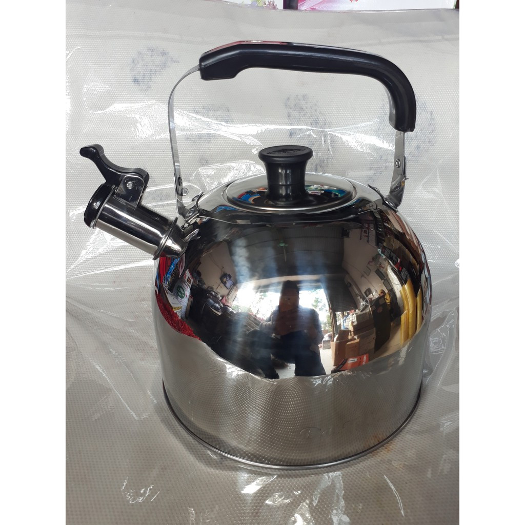 Ấm đun nước Inox đáy từ 5 lít 👉 H.Tech ✅ Đạt Tường có còi báo sôi