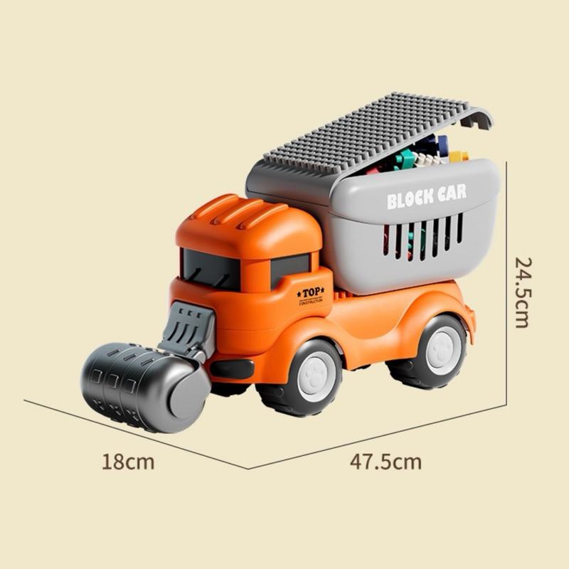 Xe ô tô đồ chơi chở lego cho bé trai gái lắp ráp , quà tặng sinh nhật cho bé .