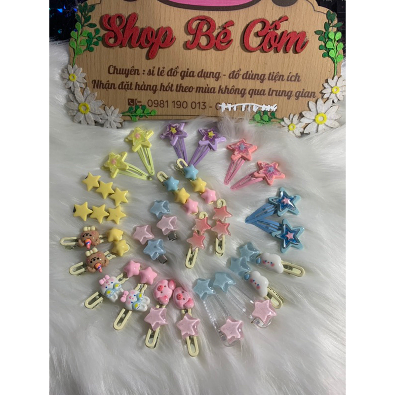 Set 26 kẹp tóc hình ngôi sao năm cánh nhiều màu sắc dễ thương dành cho các bạn nữ