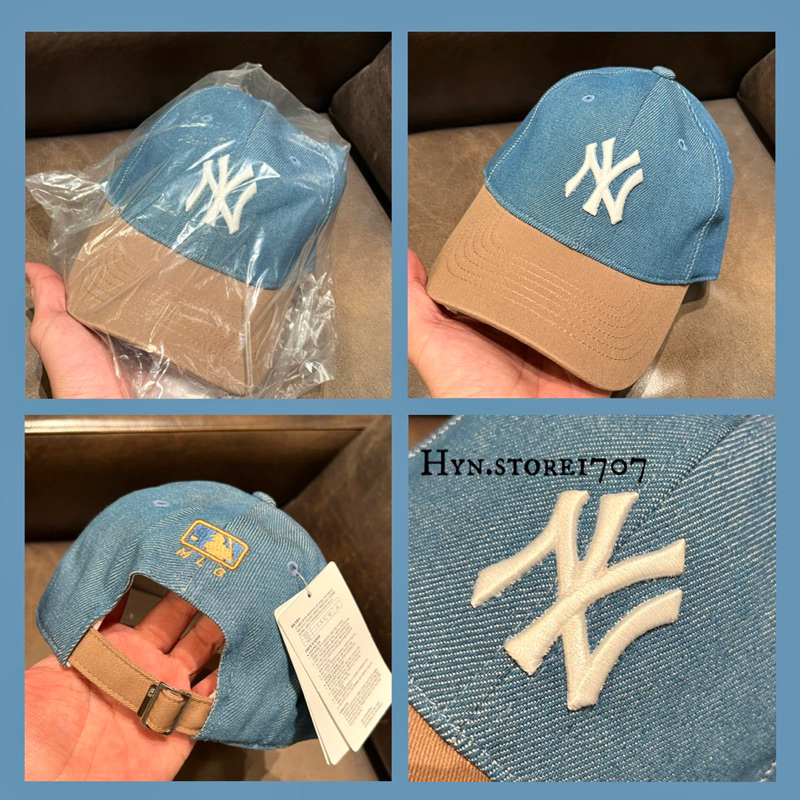 Mũ lưỡi trai M.L.B Denim logo N.Y
