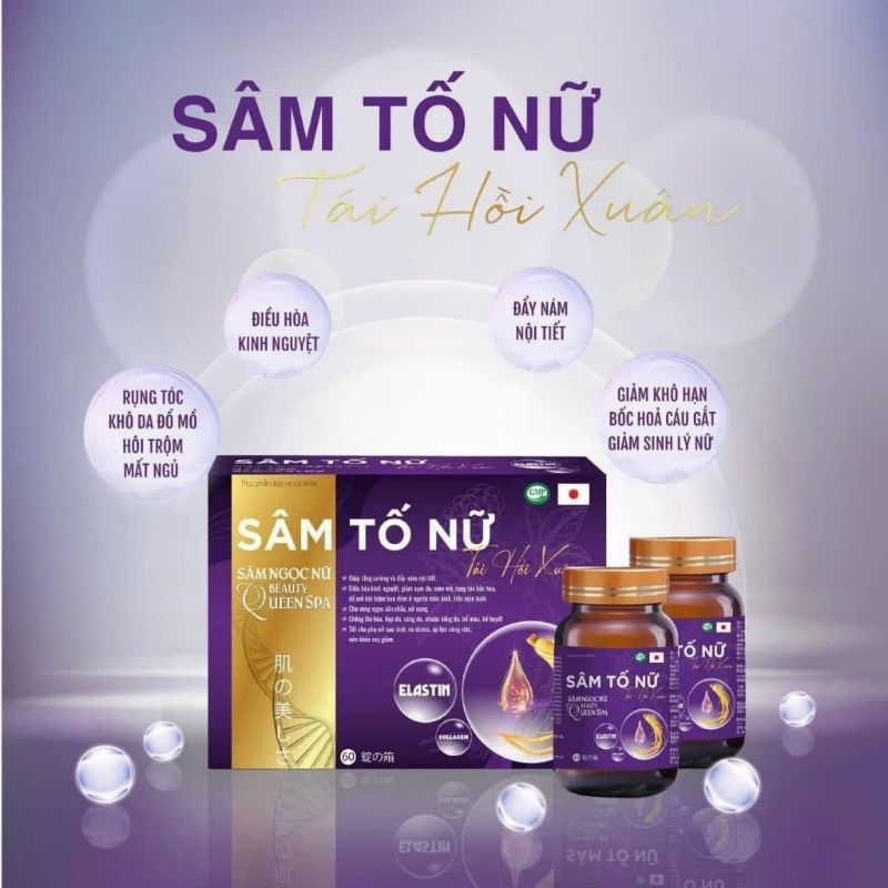 Viên Uống nội tiết trắng da mờ nám Sâm Ngọc Nữ BEAUTY QUEEN SPA  Giúp tăng cường nội tiết tố nữ  chăm sóc làn da pháiđẹp