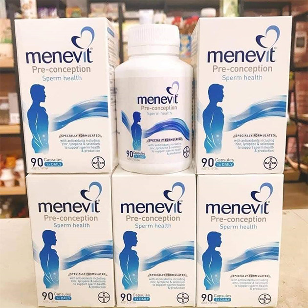 Viên Uống Menevit Úc hỗ trợ tăng chất lượng tinh trùng cho nam 30/90 viên Úc
