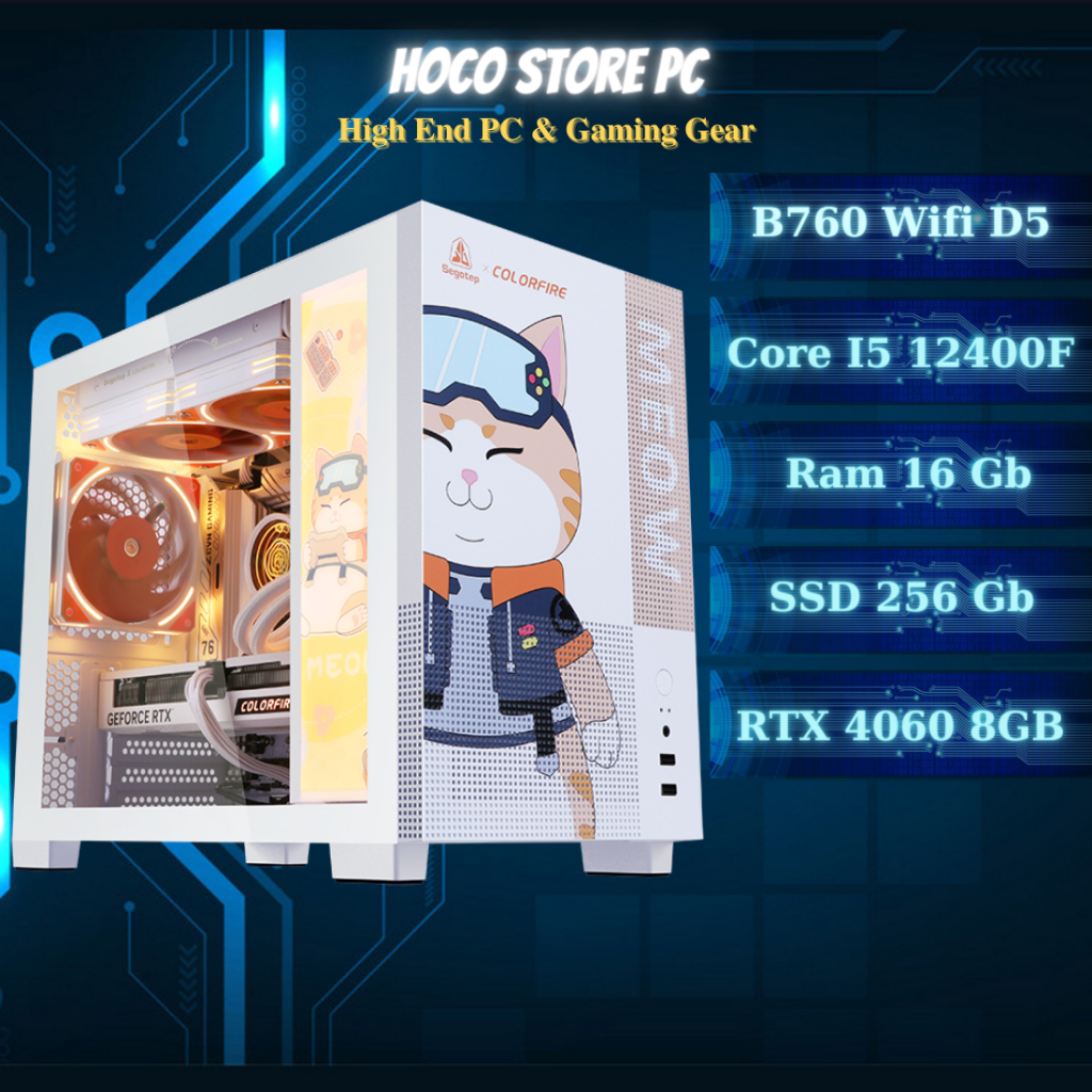 Bộ PC Gaming Mạnh Mẽ với i5 12400F, RTX 4060 MEOW-ORG | Hoco Store PC