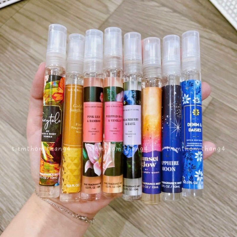 •𝐌𝐚̂̃𝐮 𝐜𝐡𝐢𝐞̂́𝐭 𝐁𝐨𝐝𝐲 𝐌𝐢𝐬𝐭 𝟏𝟎𝐦𝐥• Bath & Body Works - Sản phẩm dưỡng và xịt thơm toàn thân dành cho nam và nữ