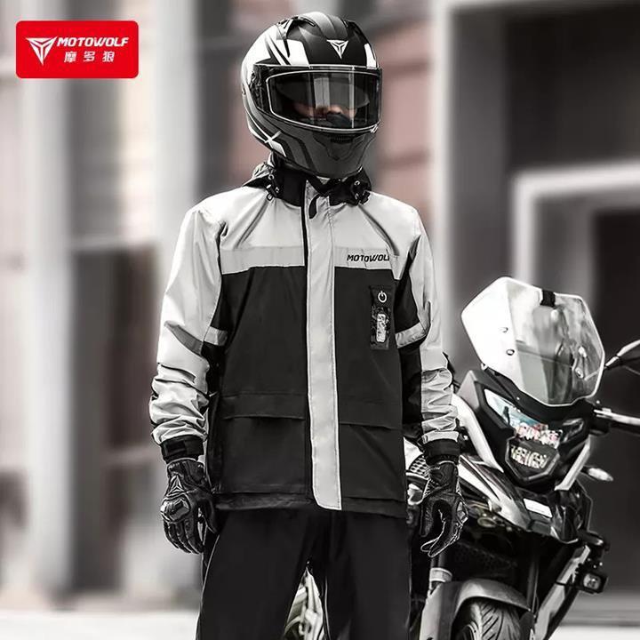 Áo Mưa Bộ Motowolf MDL 0402B – Tích Hợp Bọc Giày, Đèn Led