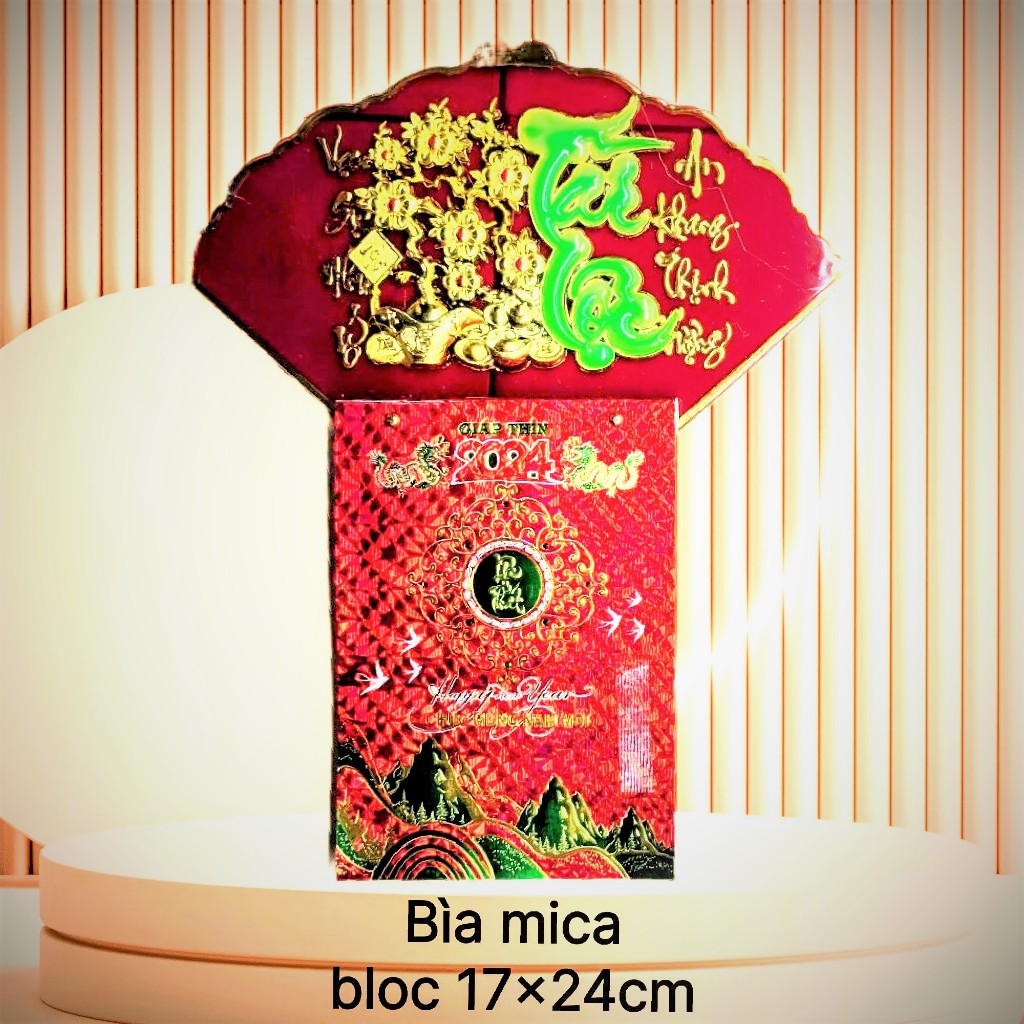 Bộ treo nhỏ gọn : bloc 17x24cm + nhựa mica hình rẽ quạt - NĂM 2024