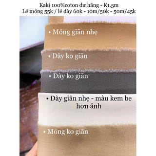 [VAIHOA2015] Vải Kaki chất đẹp 100%coton - Giãn nhẹ (DƯ HÃNG)