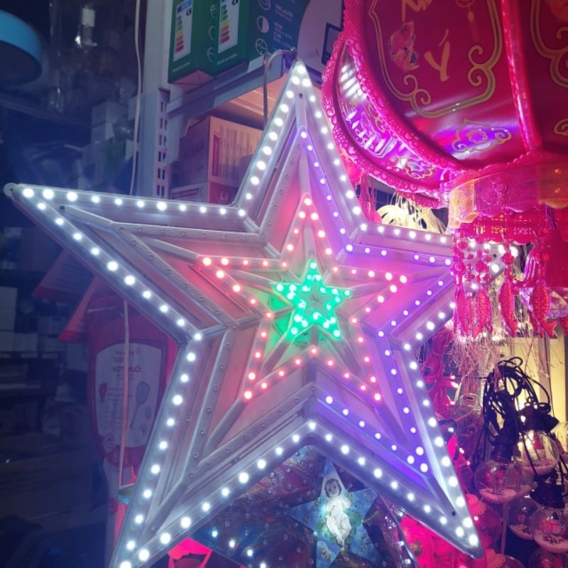 Đèn ngôi sao đỉnh trang trí noel kích thước 70cm